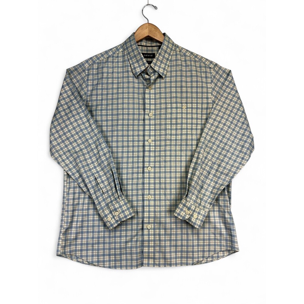 Orvis Men's L Plaid Button-Down Dress Shirt
